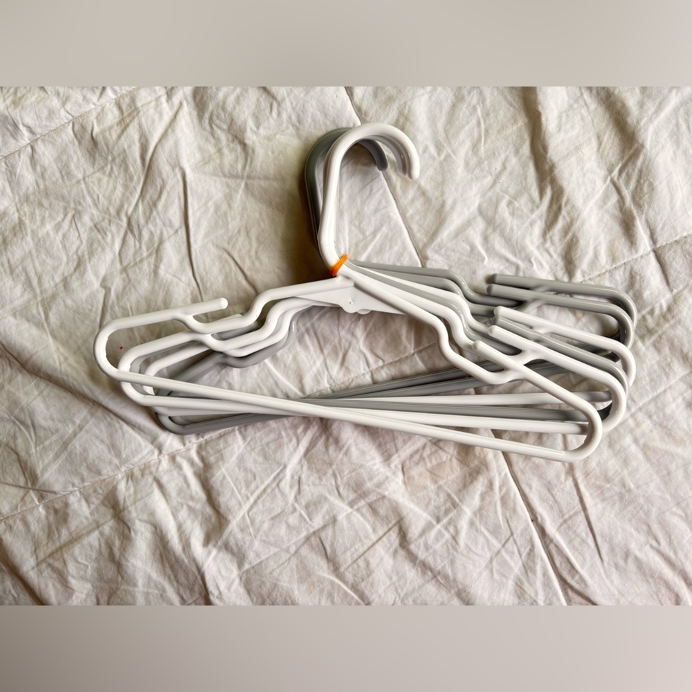 Set of White Plastic Kids Hangers